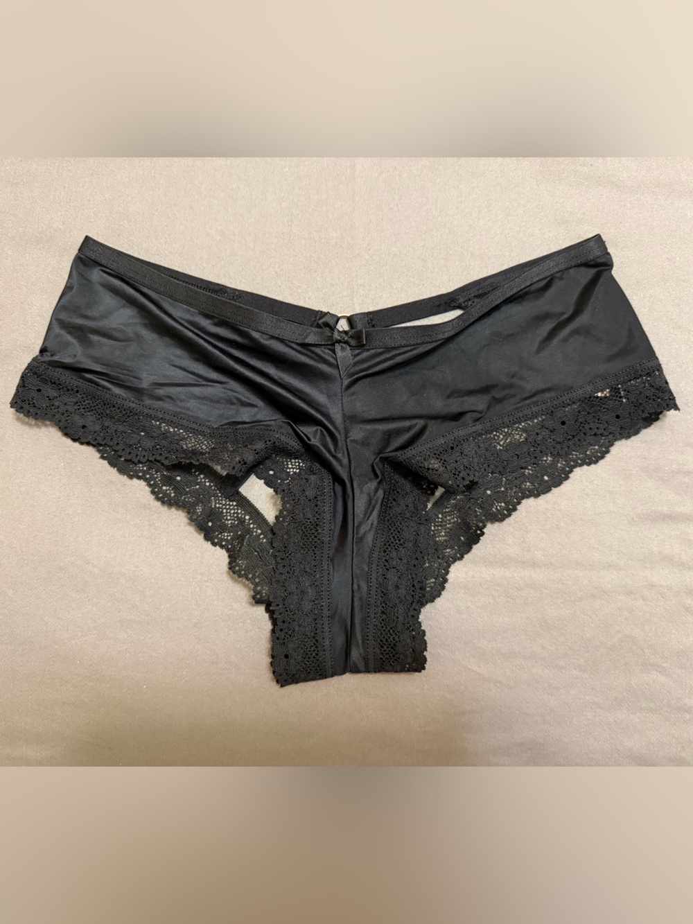 Victoria's Secret Black Lace-Trim Boyshort Panty